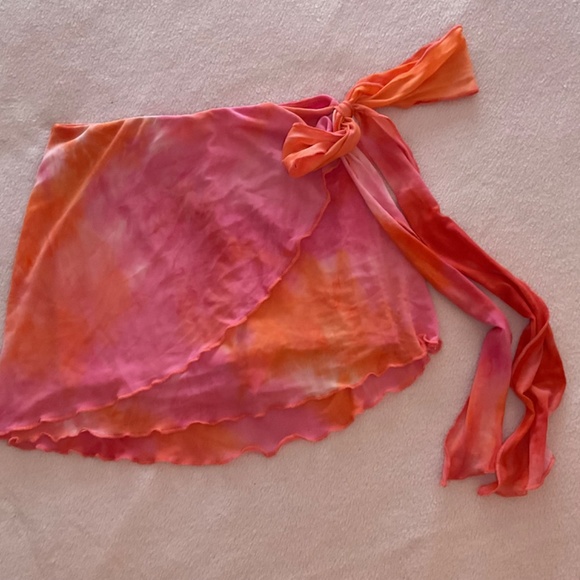 Vibrant Pink and Orange Women's Skirt - Picture 3 of 3